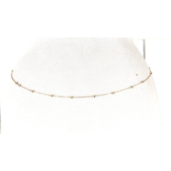 Gold metal chain link dainty lightweight skinny belly chain belt main image 3